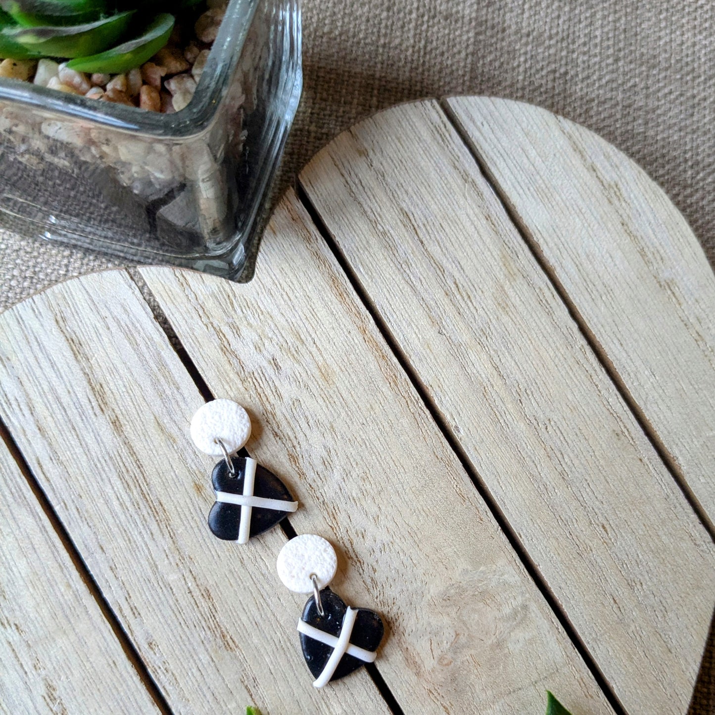 St Piran heart drop earrings