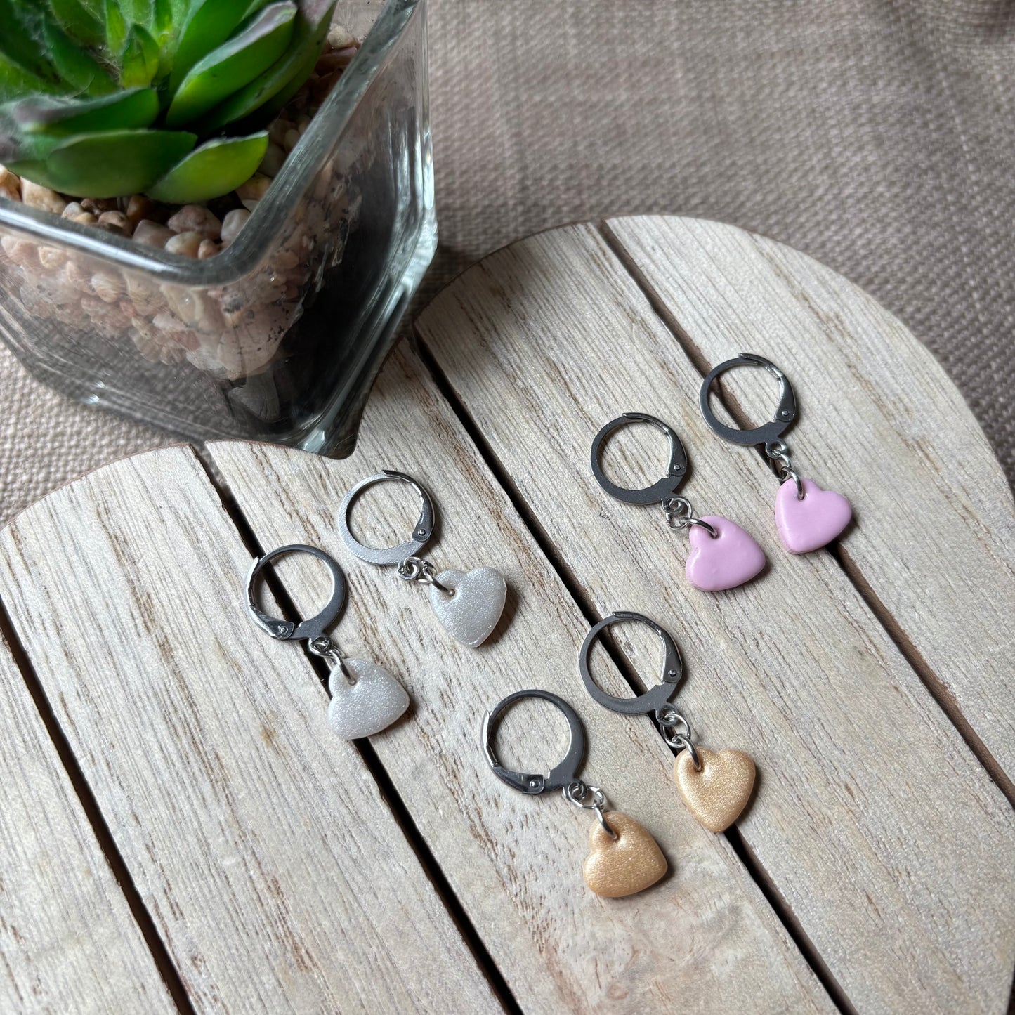 Heart mini hoops