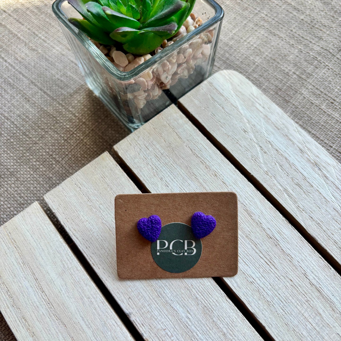 Purple heart studs