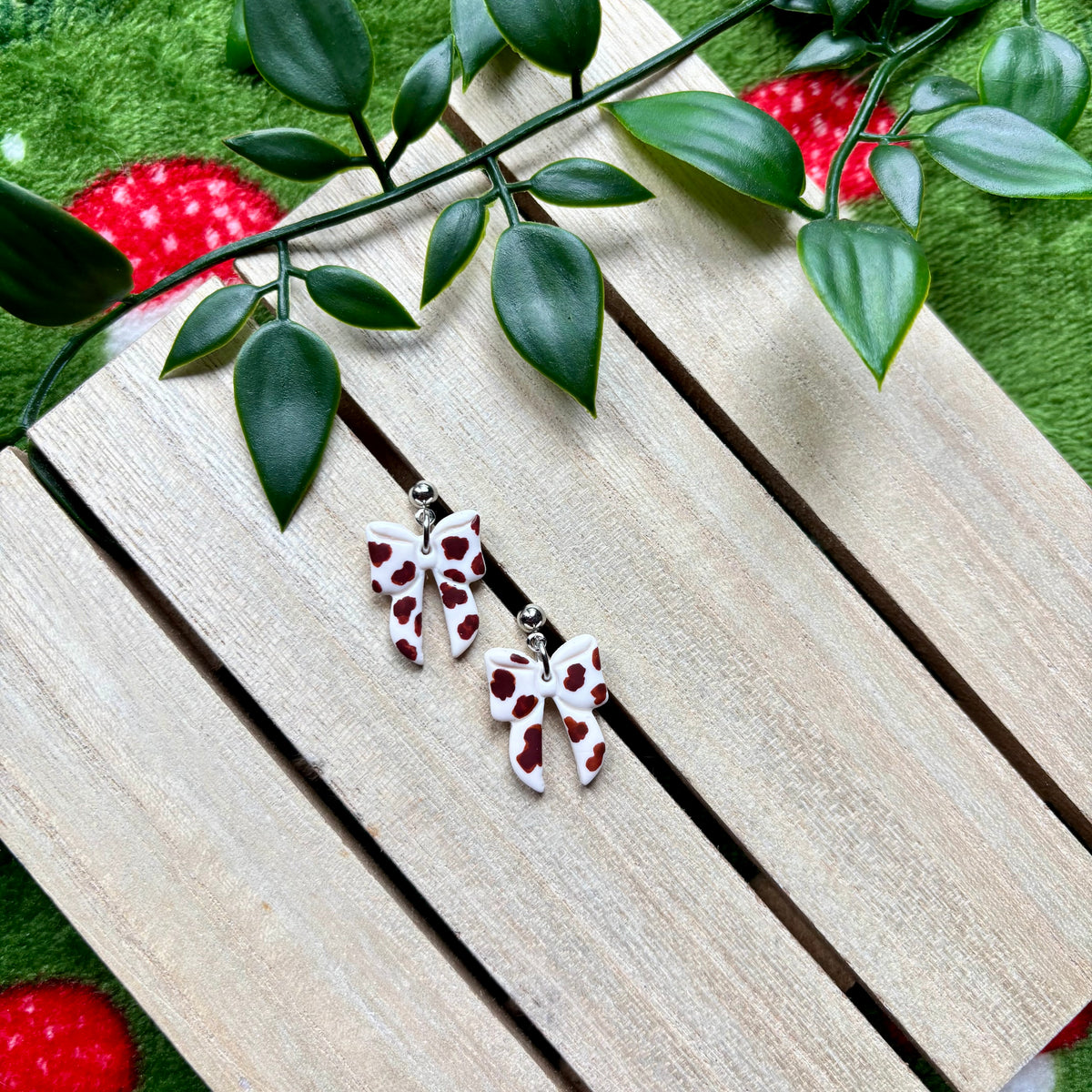 Cow print bows