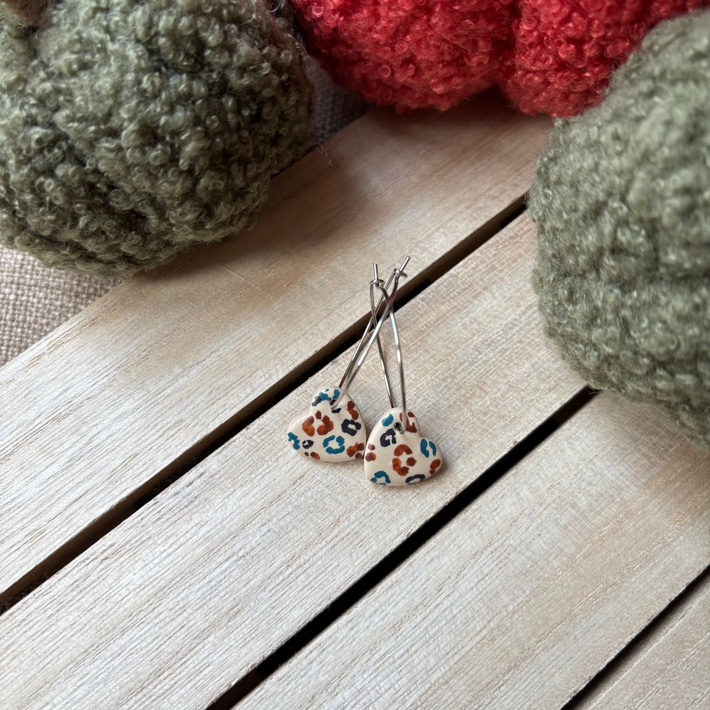Autumn leopard hoops