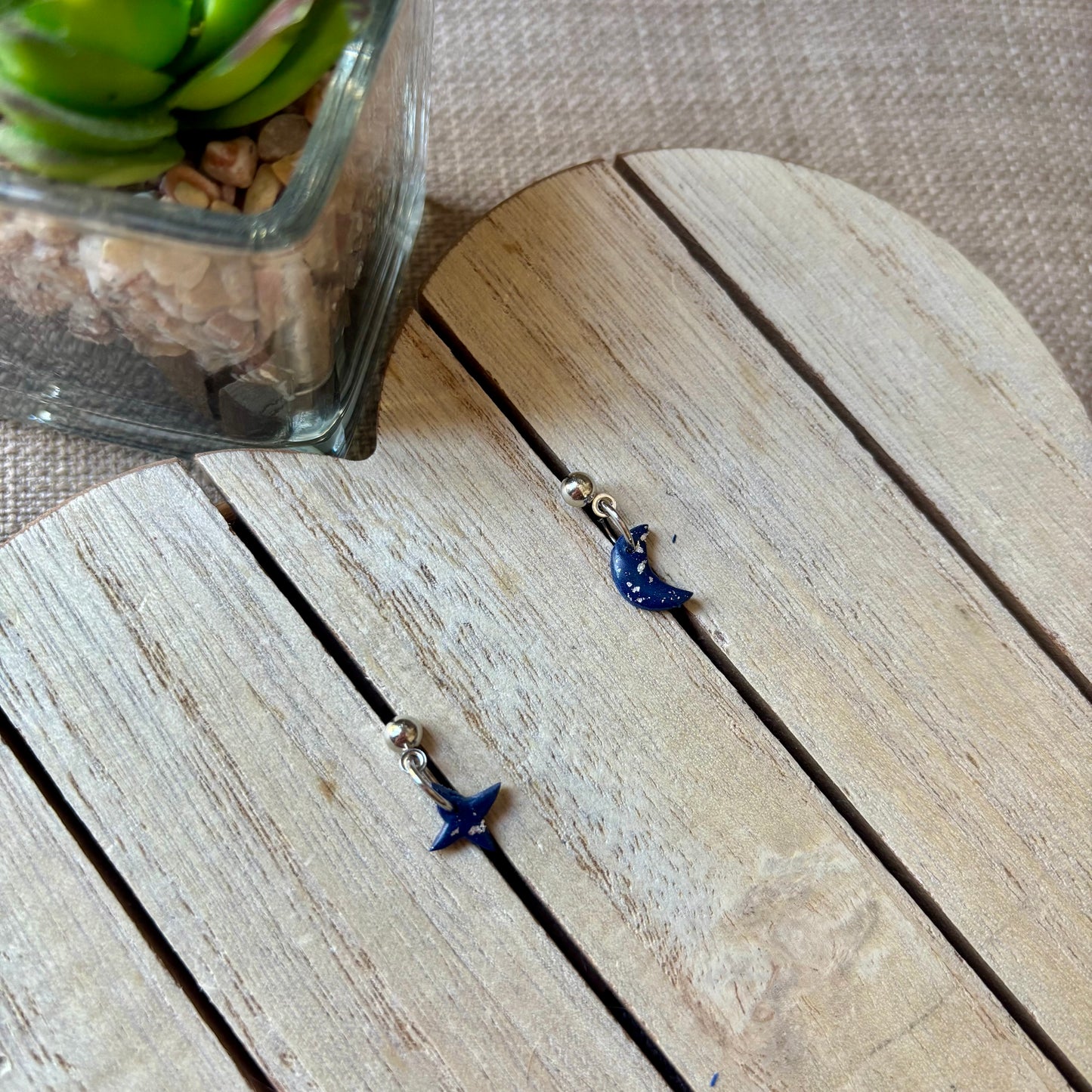 Navy star/moon mini drops