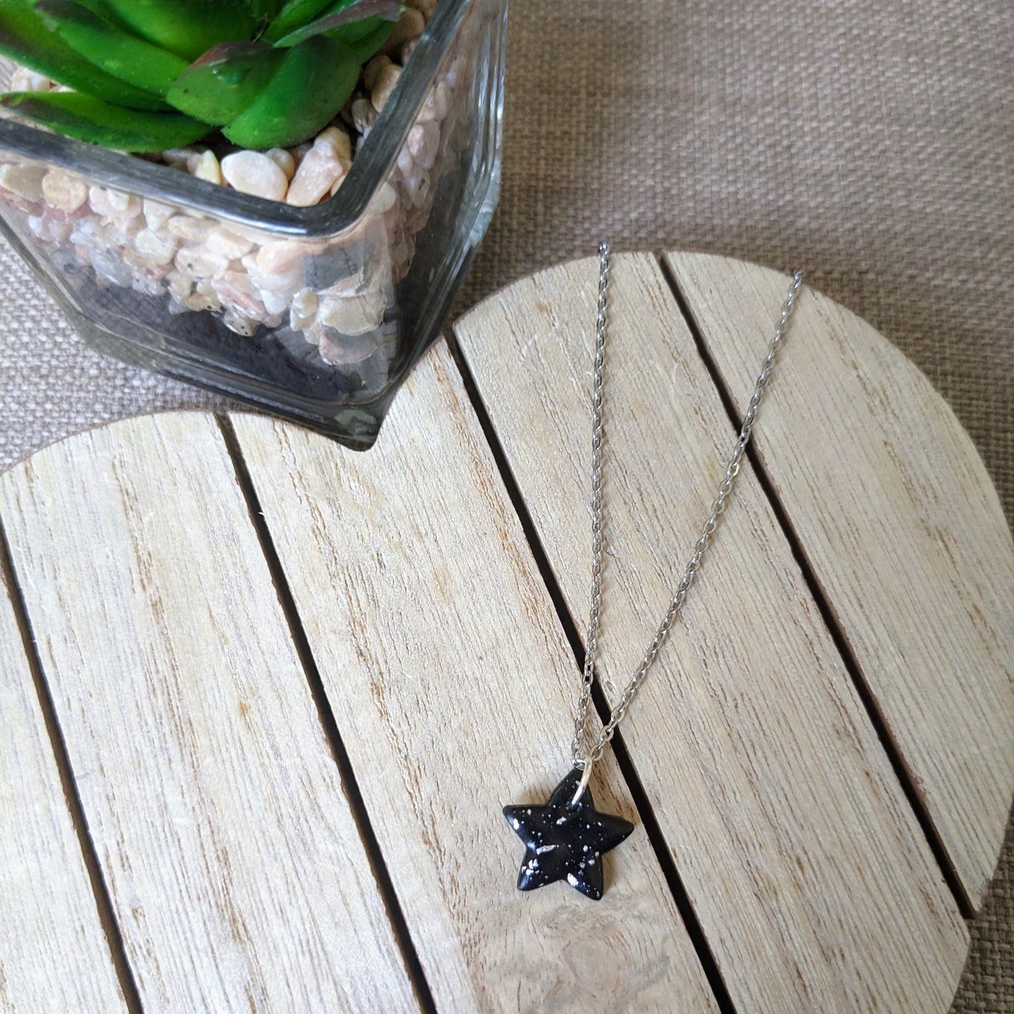 Black star necklace