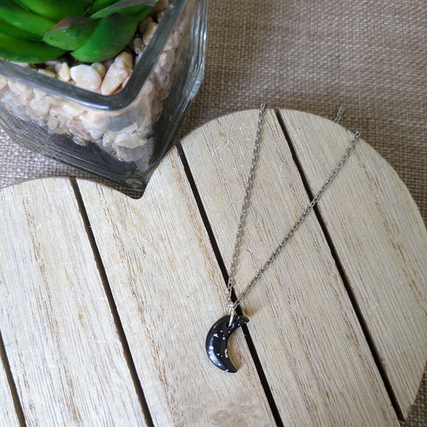 Black moon necklace