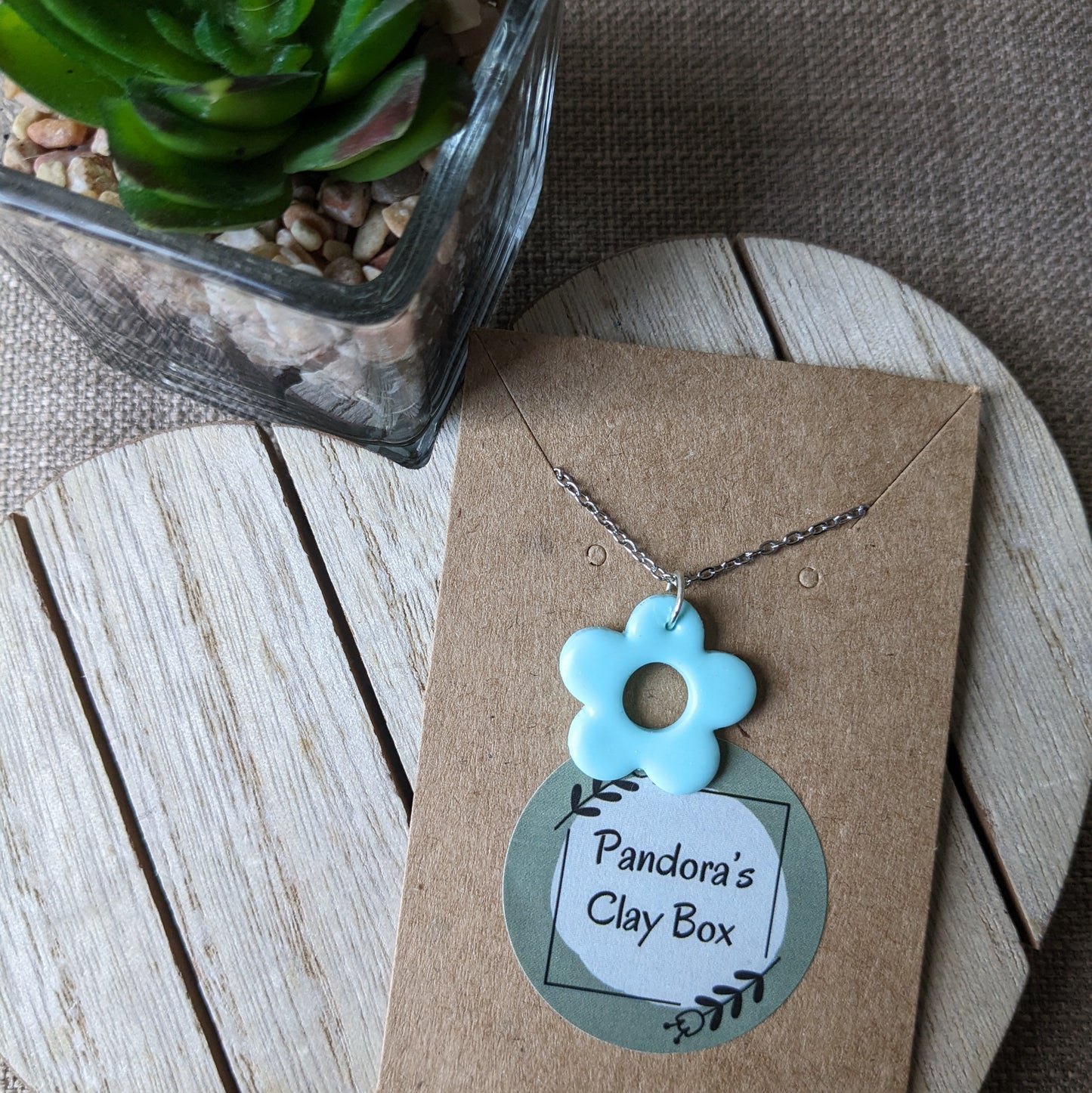 Mint Large flower necklace