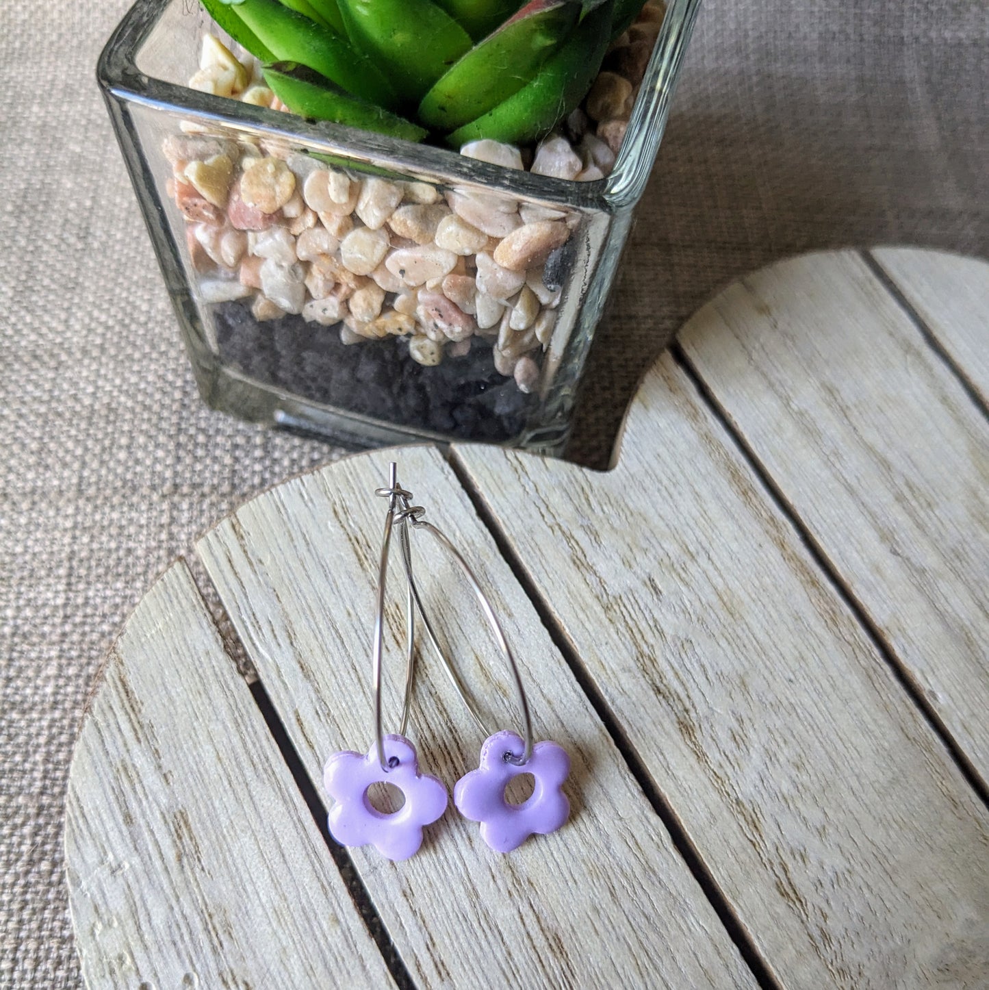 Lilac flower hoops