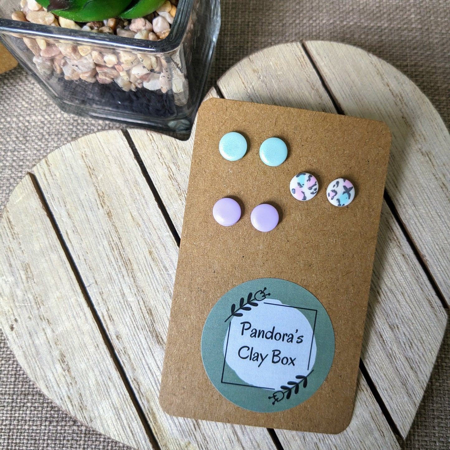 pastel mini trio studs