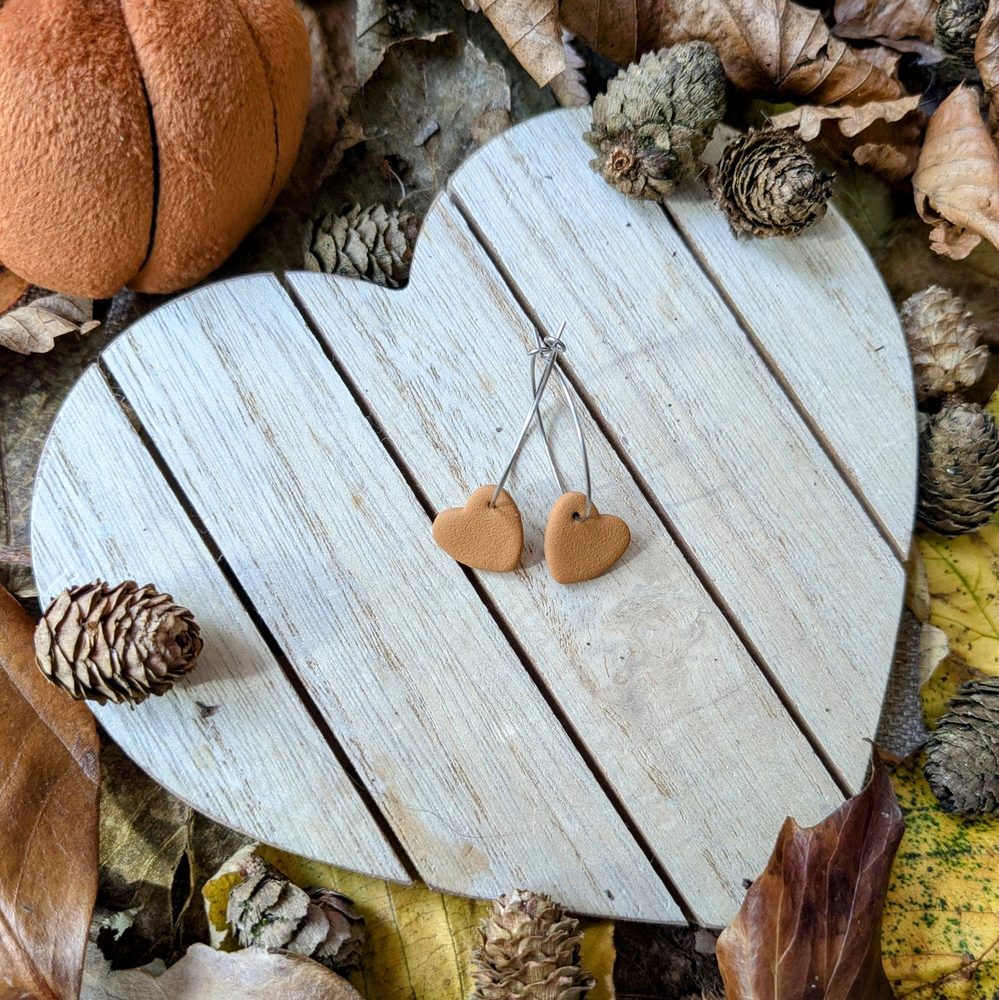 Mustard heart hoops