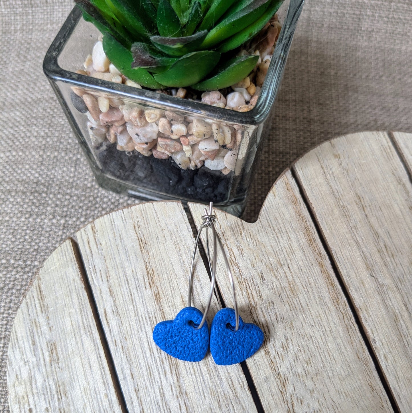Blue heart hoops