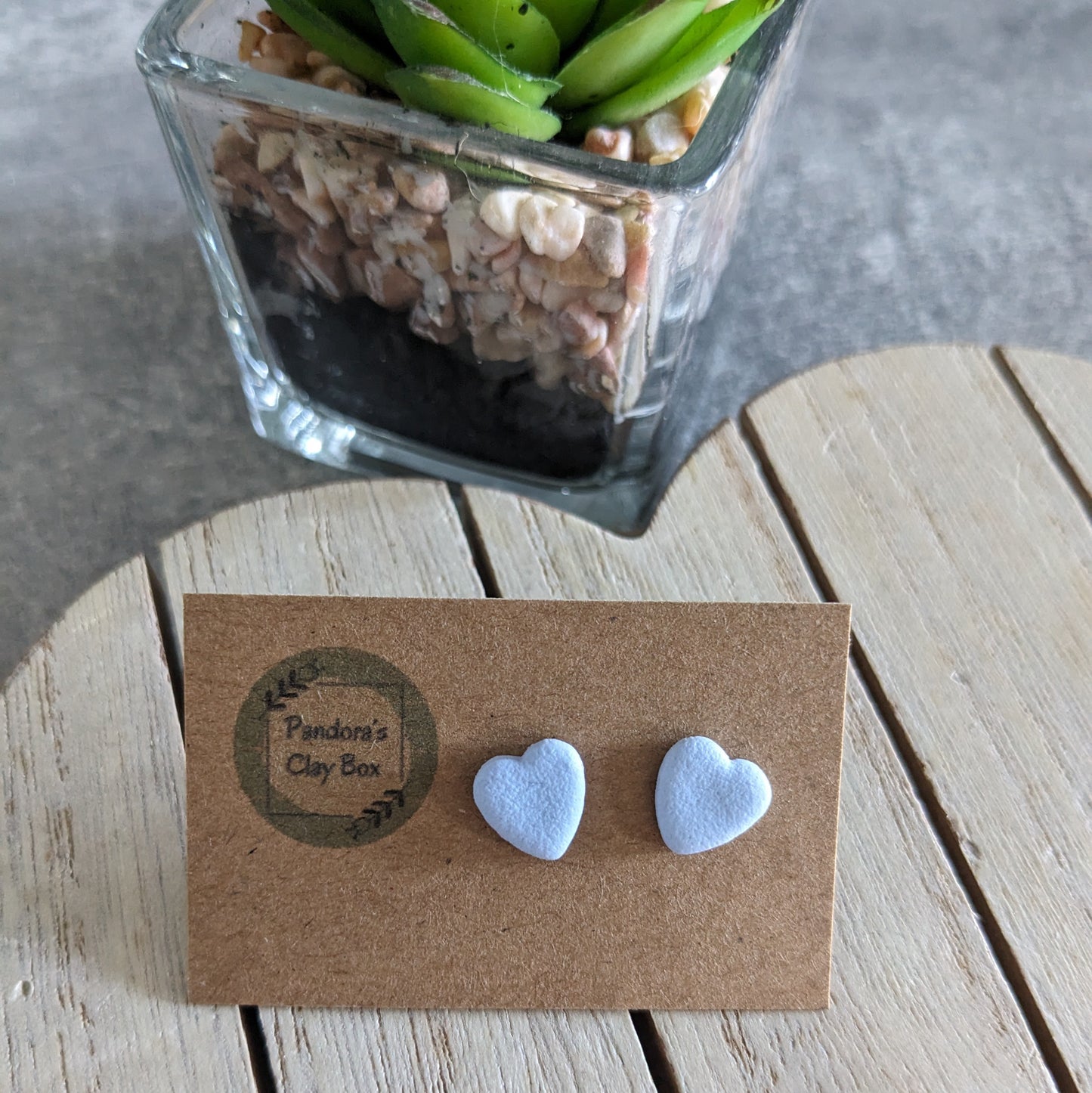 Blue heart studs