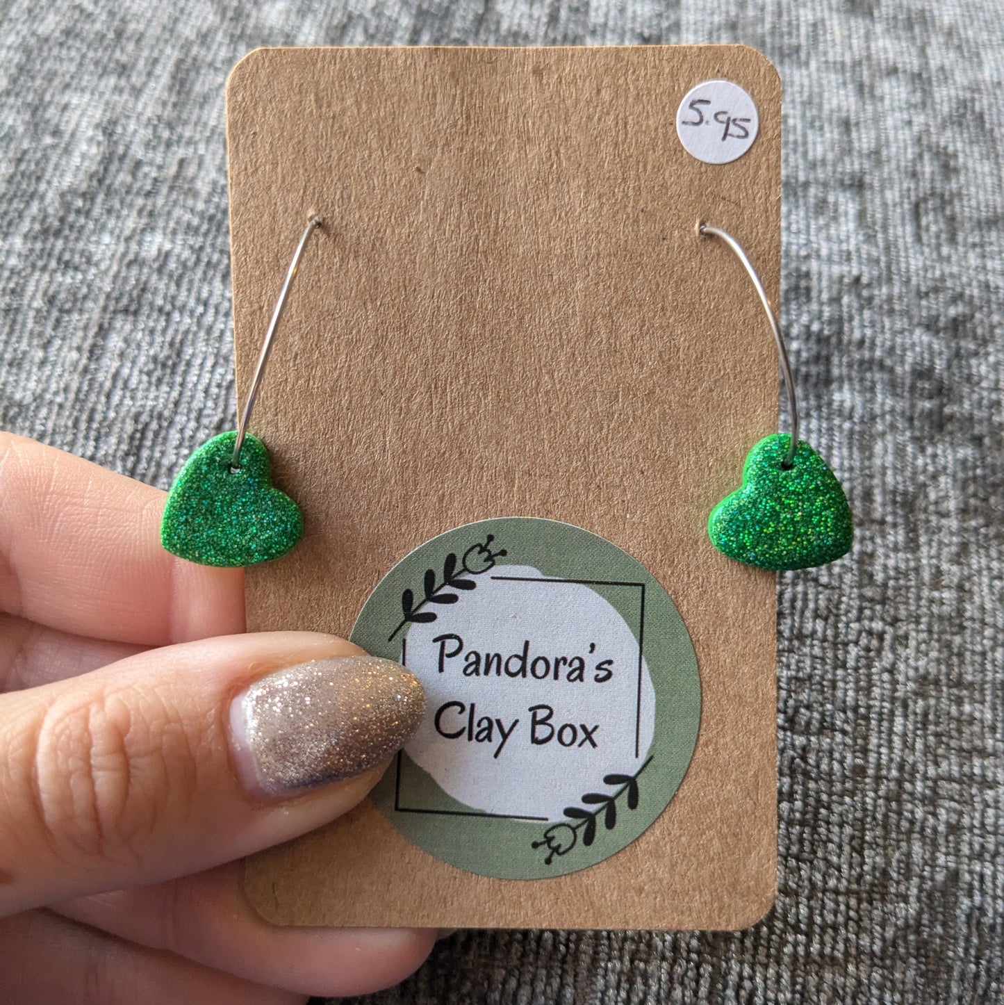 Green glitter hoops