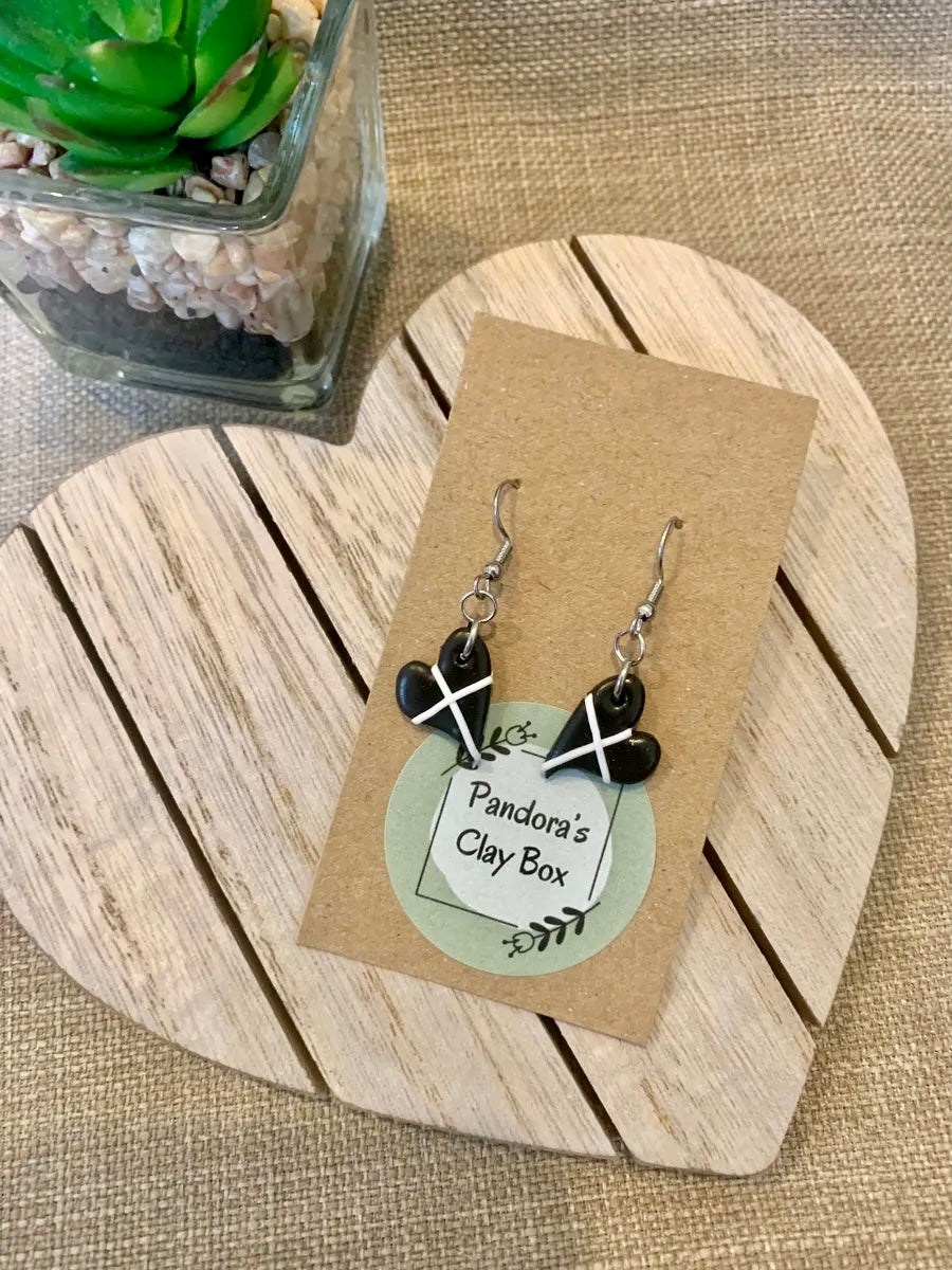St Piran heart drop earrings