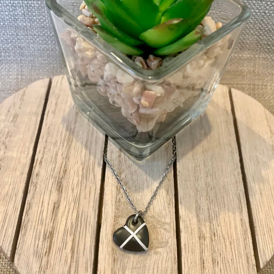 St Piran heart necklace