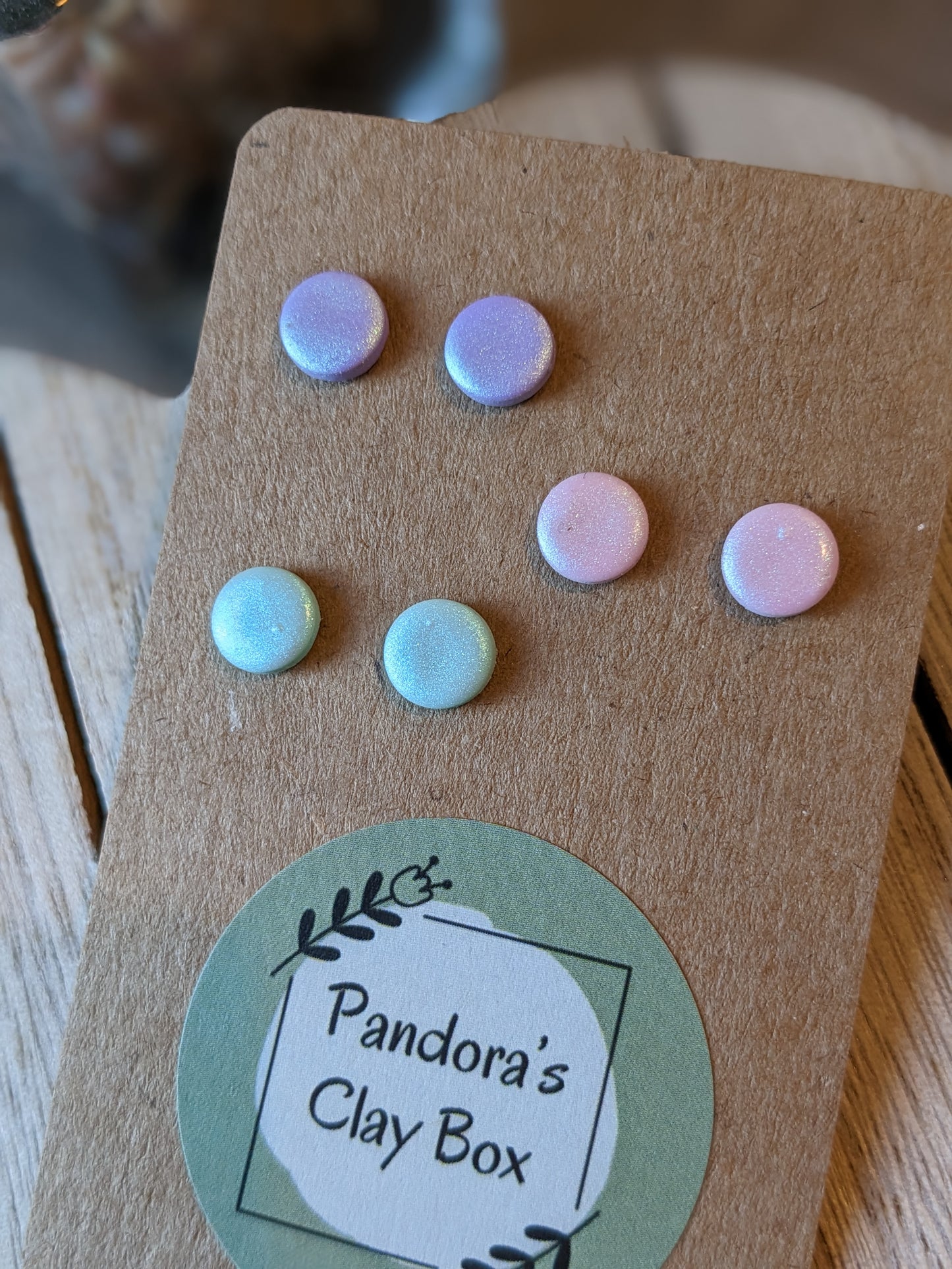 Mini iridescent trio studs