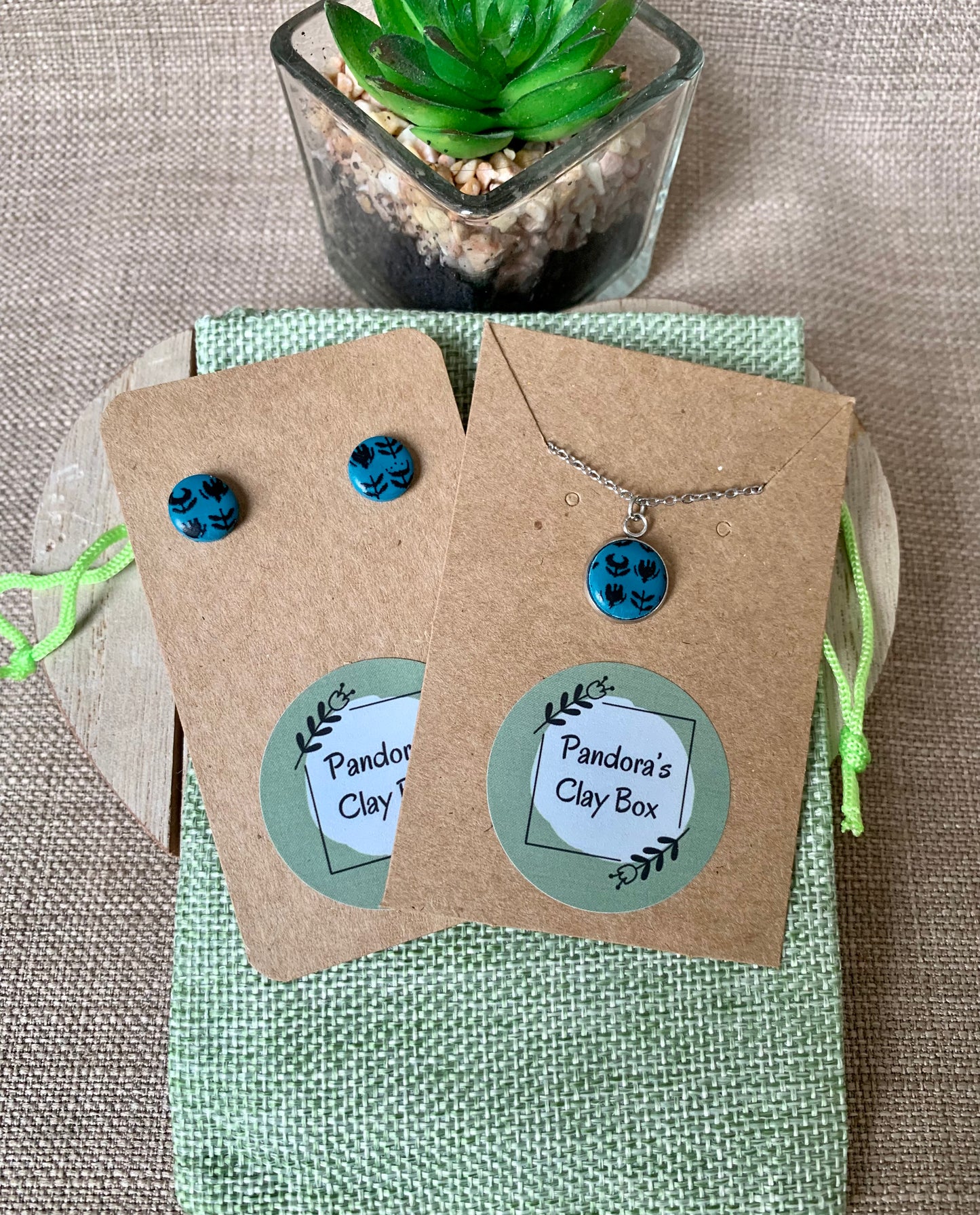 Teal flower gift set