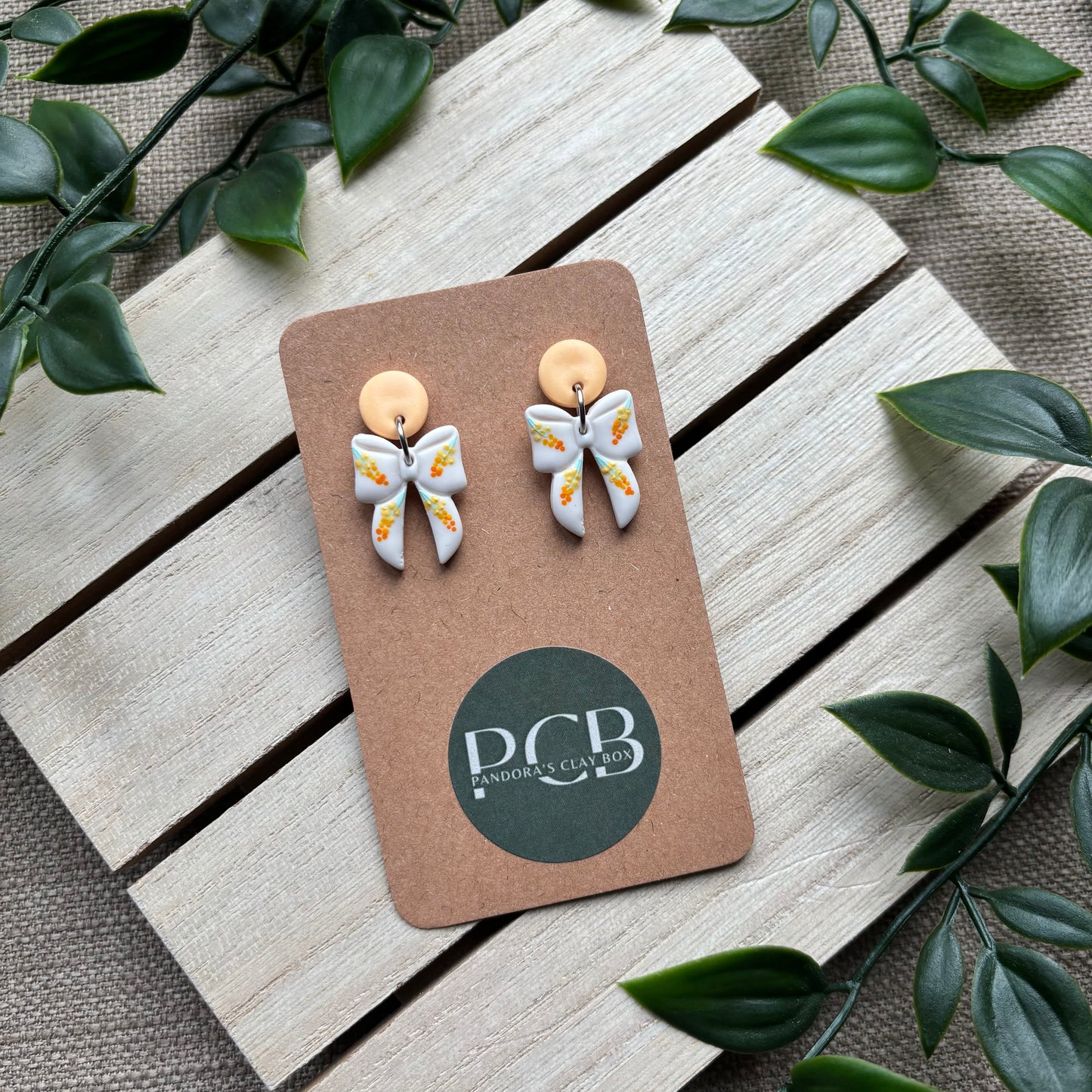 Peach Bow drops
