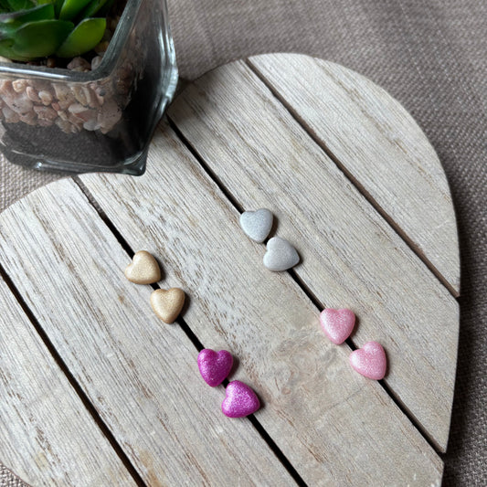 Metallic Heart studs