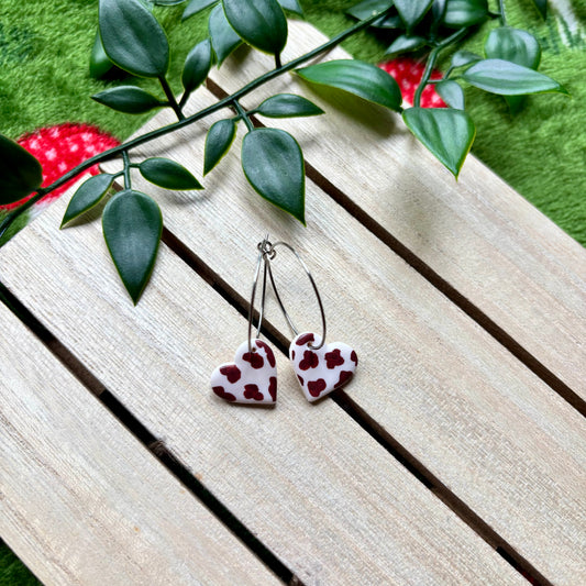 Cow print hoops