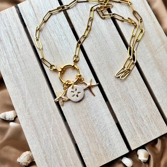 Gold charm necklace