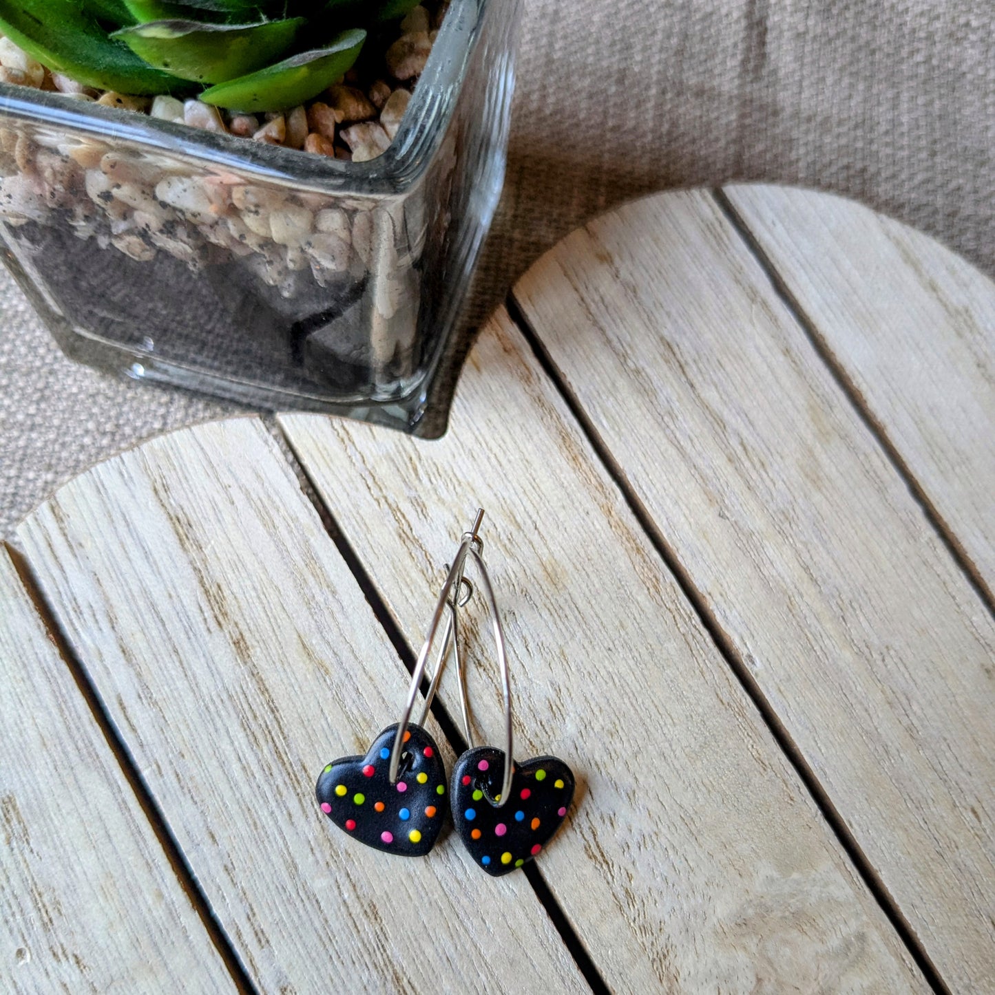 Polka heart hoops