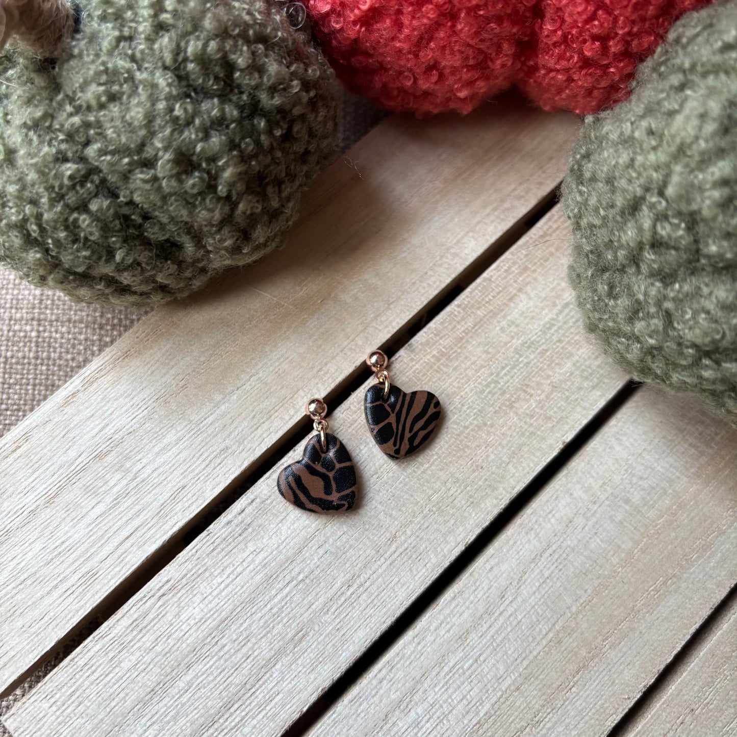 Rose gold heart drops