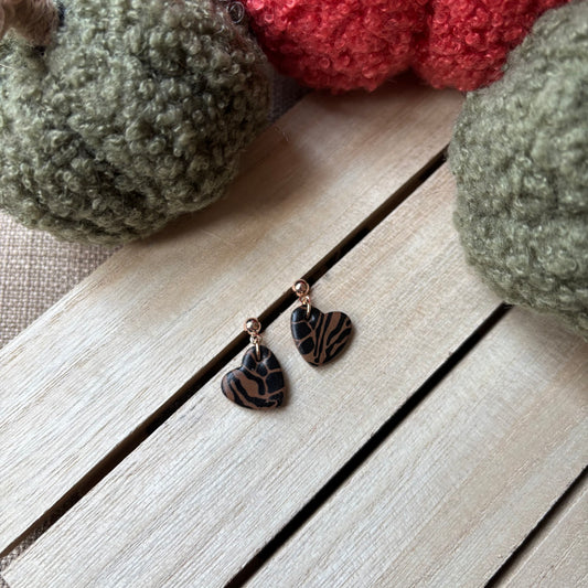 Rose gold heart drops