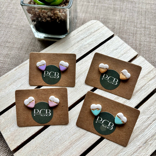 Pastel heart studs