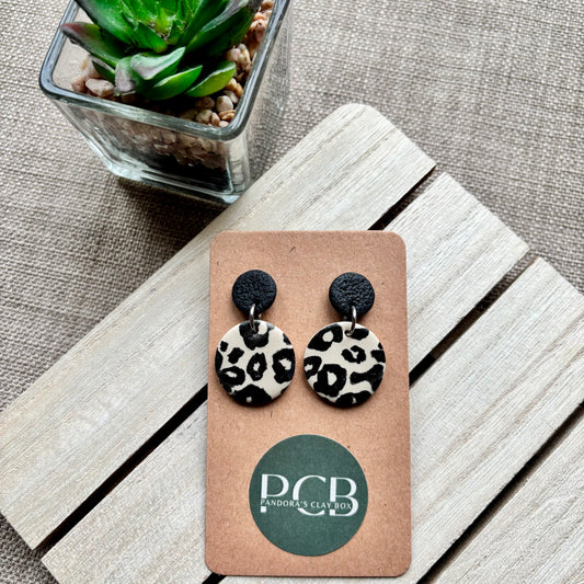 Leopard drop earrings