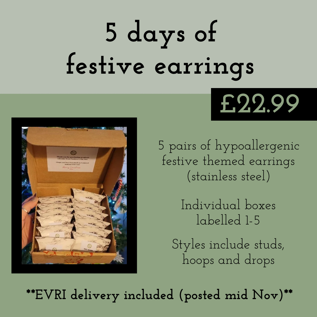 5 day VARIOUS STYLES- FESTIVE ONLY advent calendar *pre-order*