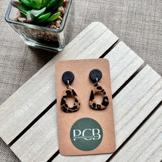 Leopard drop earrings