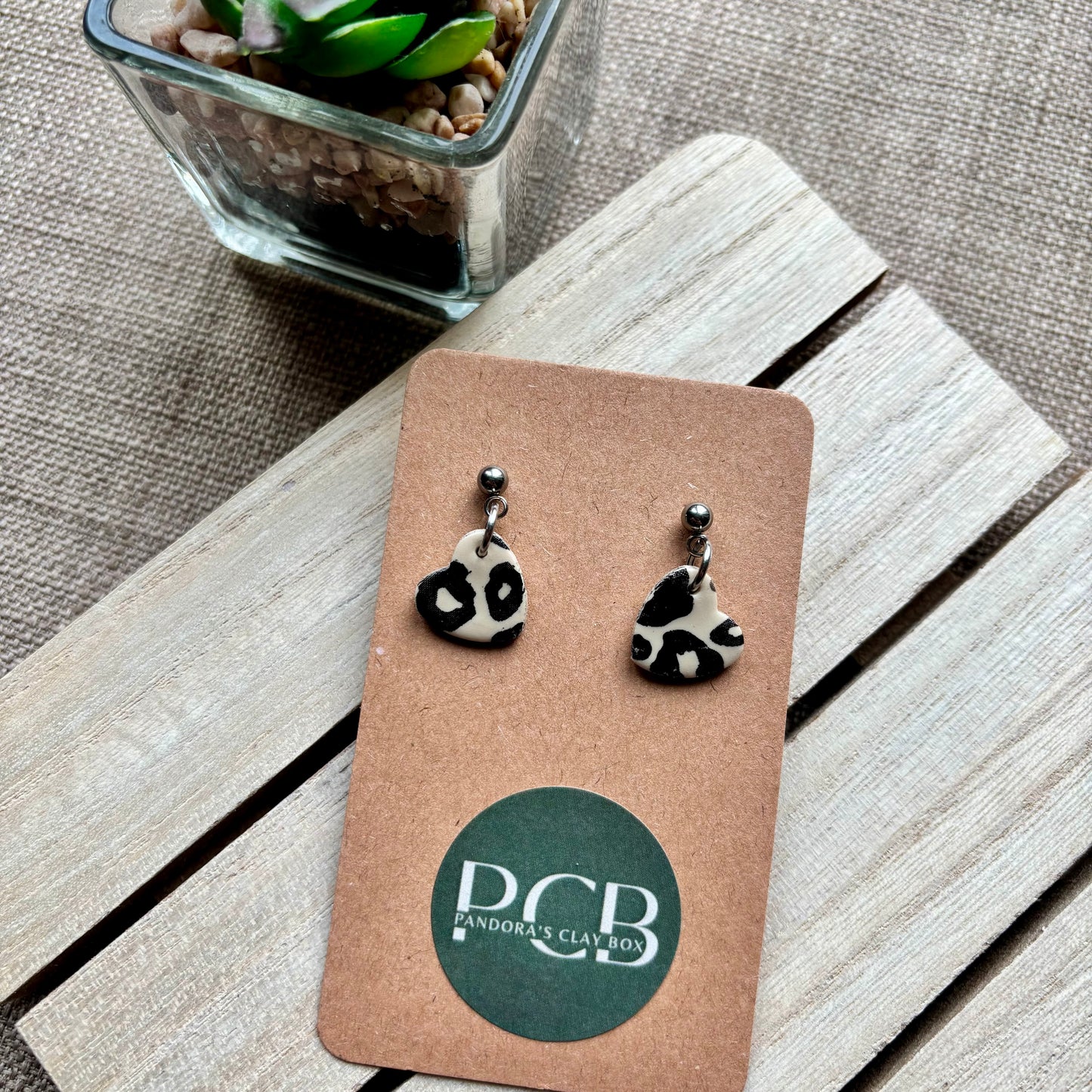 Leopard drop earrings