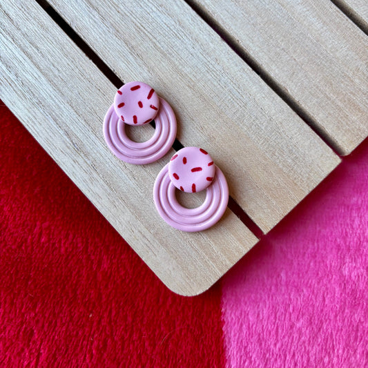 Pink/red statement studs