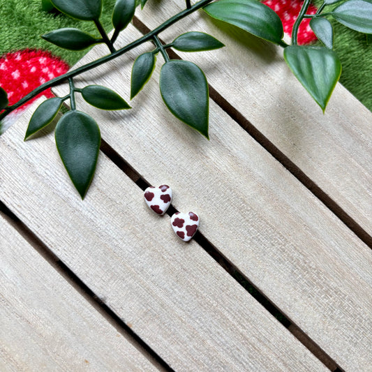 Cow print studs