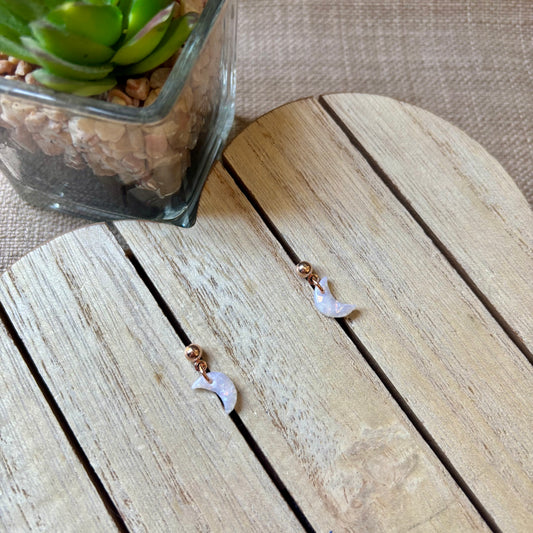 Rose gold opal moons