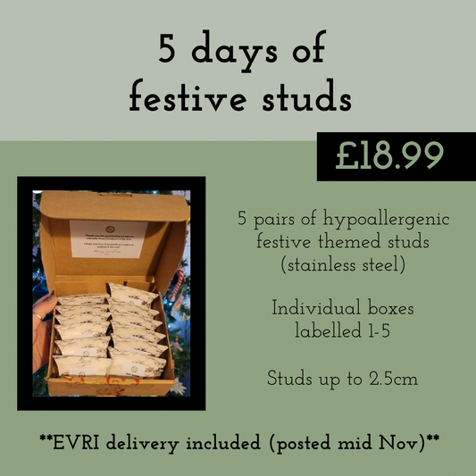 5 day FESTIVE ONLY STUDS advent calendar *pre-order*