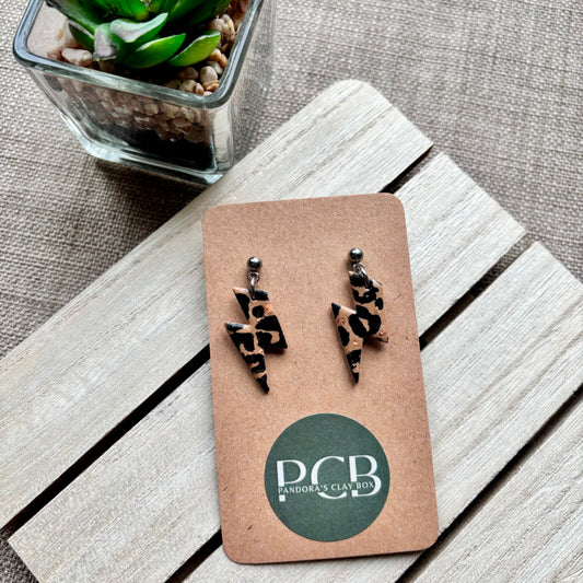 Leopard drop earrings