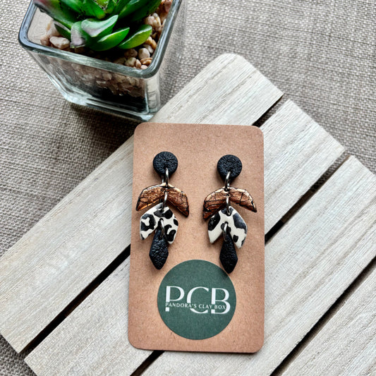 Leopard drop earrings