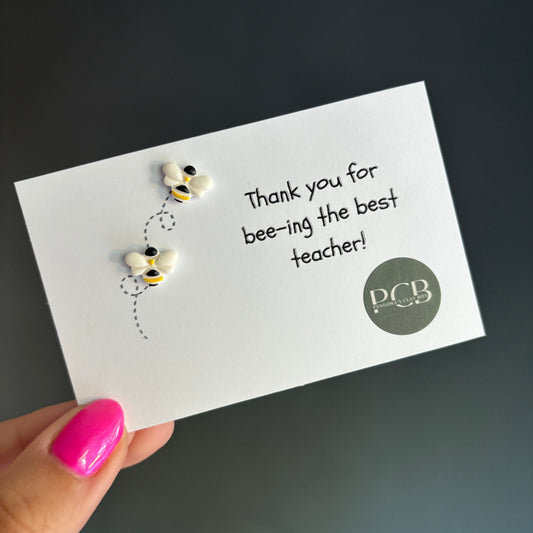 Bee gift card earrings