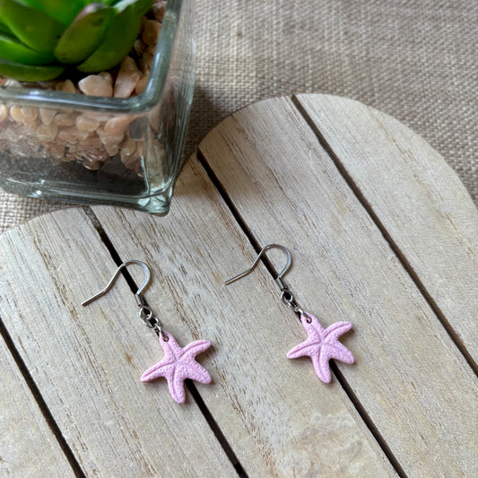 Pink starfish hoop/hooks