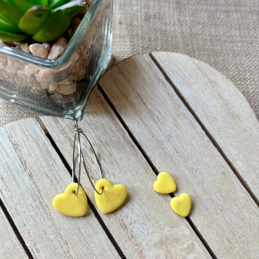 Summer yellow hoops/studs