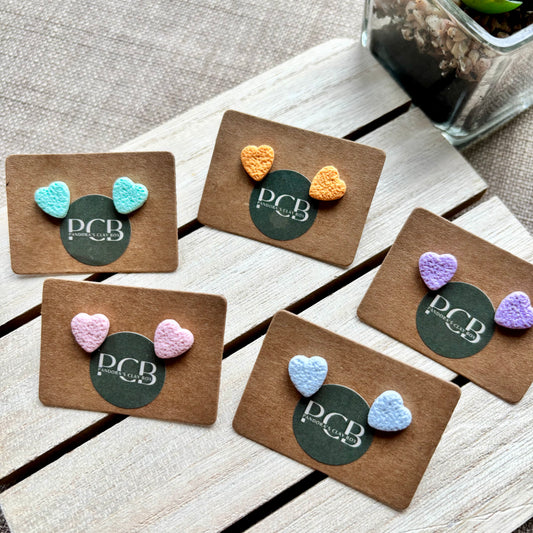 Pastel heart studs