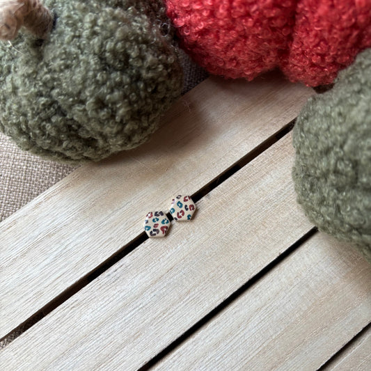 Autumn leopard studs