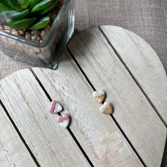 Metallic Heart studs