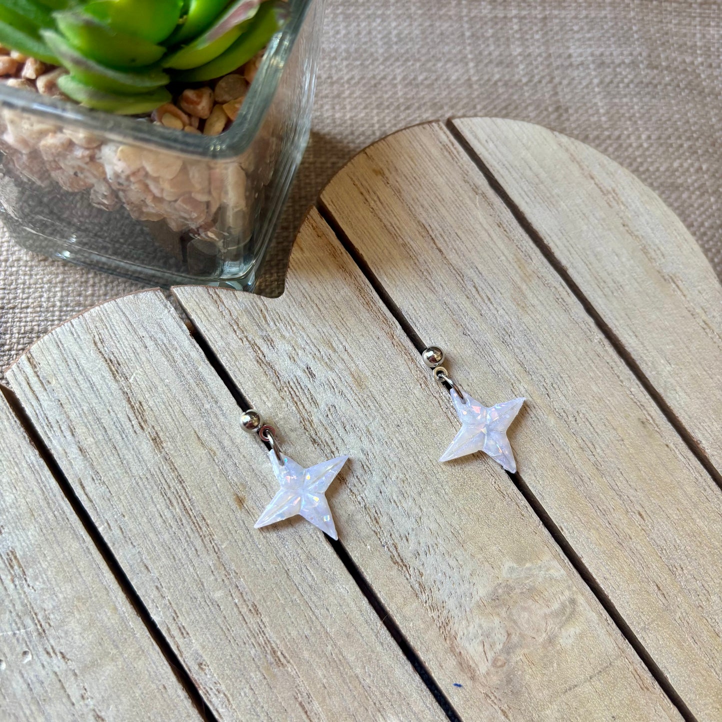 Opal star stud drops