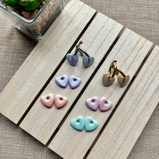 Iridescent heart hoops