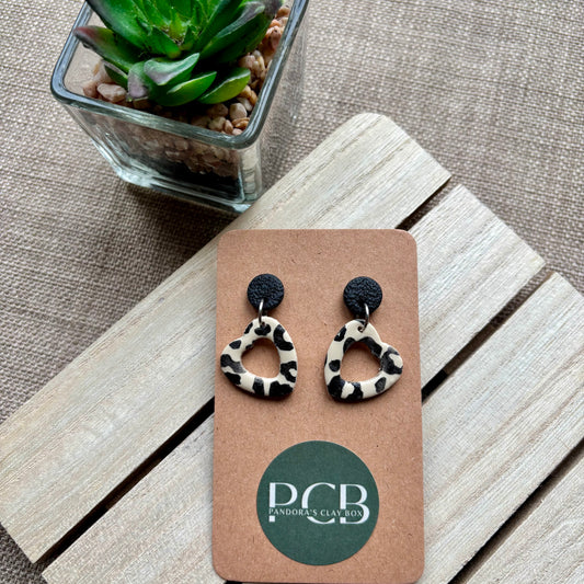 Leopard drop earrings