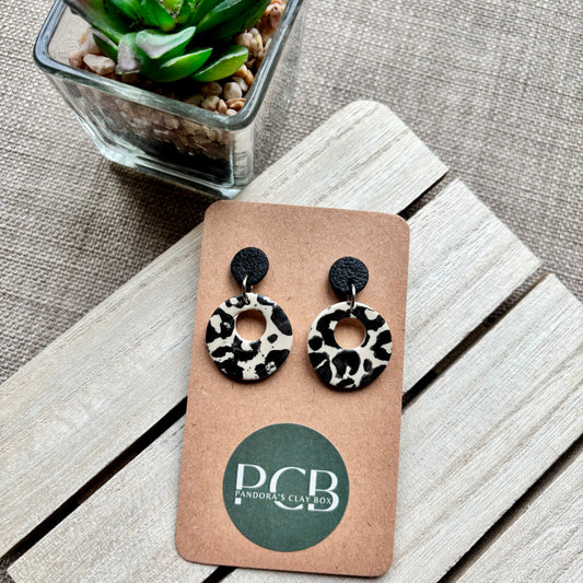 Leopard drop earrings