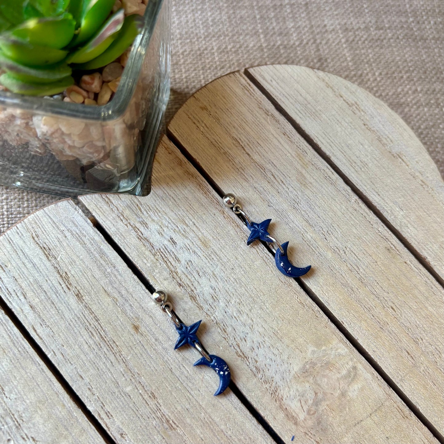 Navy star/moon mini drops