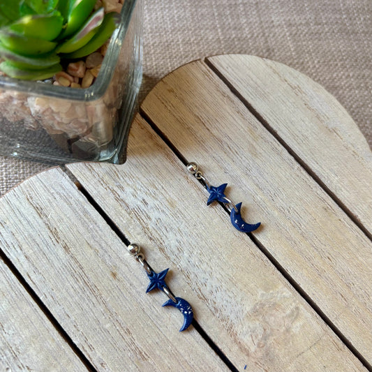 Navy star/moon mini drops