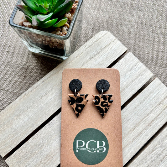 Leopard drop earrings